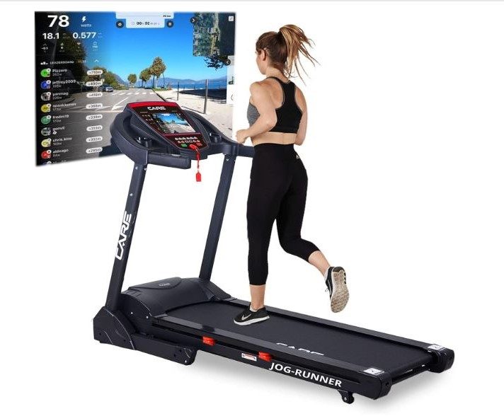 Tapis Care Fitness, inclinable, pliable, roullettes, connecté blootooh, MP3, pulsations cardiaques, amortisseurs... 